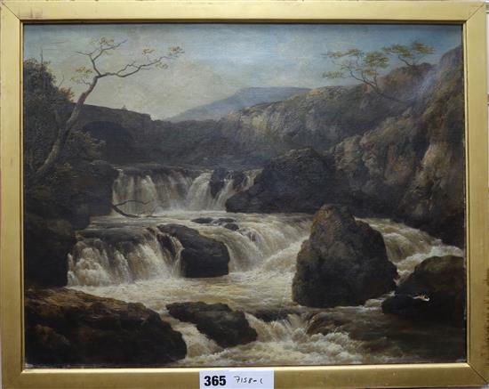 Edmund Ward Gill (1820-1894) oil on canvas, Cascade on the Llugwy, North Wales, 14 x 18in.